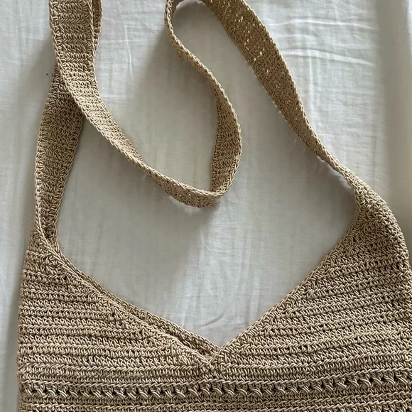 Crotchet Tan Crossbody Bag - Picture 2 of 5